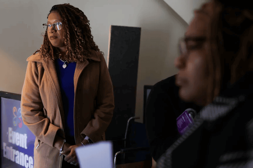 Chicago City Treasurer Melissa Conyears-Ervin attends a Women’s History Month event honoring Dr. Margaret T. Burroughs with a street naming and dedication ceremony at DuSable Black History Museum in Chicago on March 22, 2025. (Audrey Richardson/Chicago Tribune)